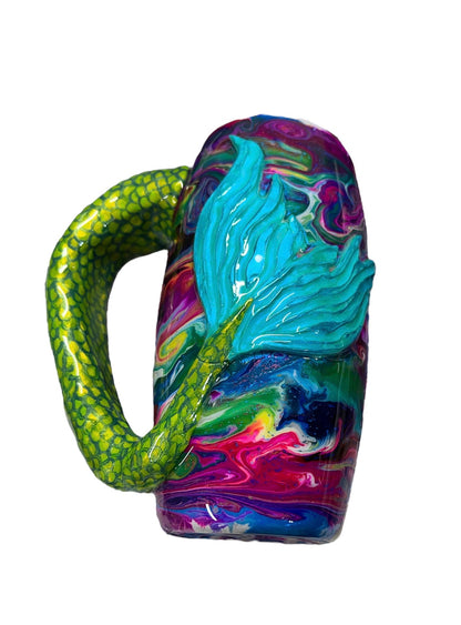 Hand Sculpted Mermaid Tail 25 oz Stainless Tumbler