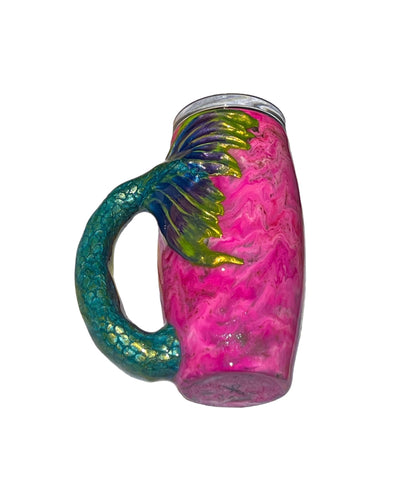 Hand Sculpted Mermaid Tail 25 oz Stainless Tumbler