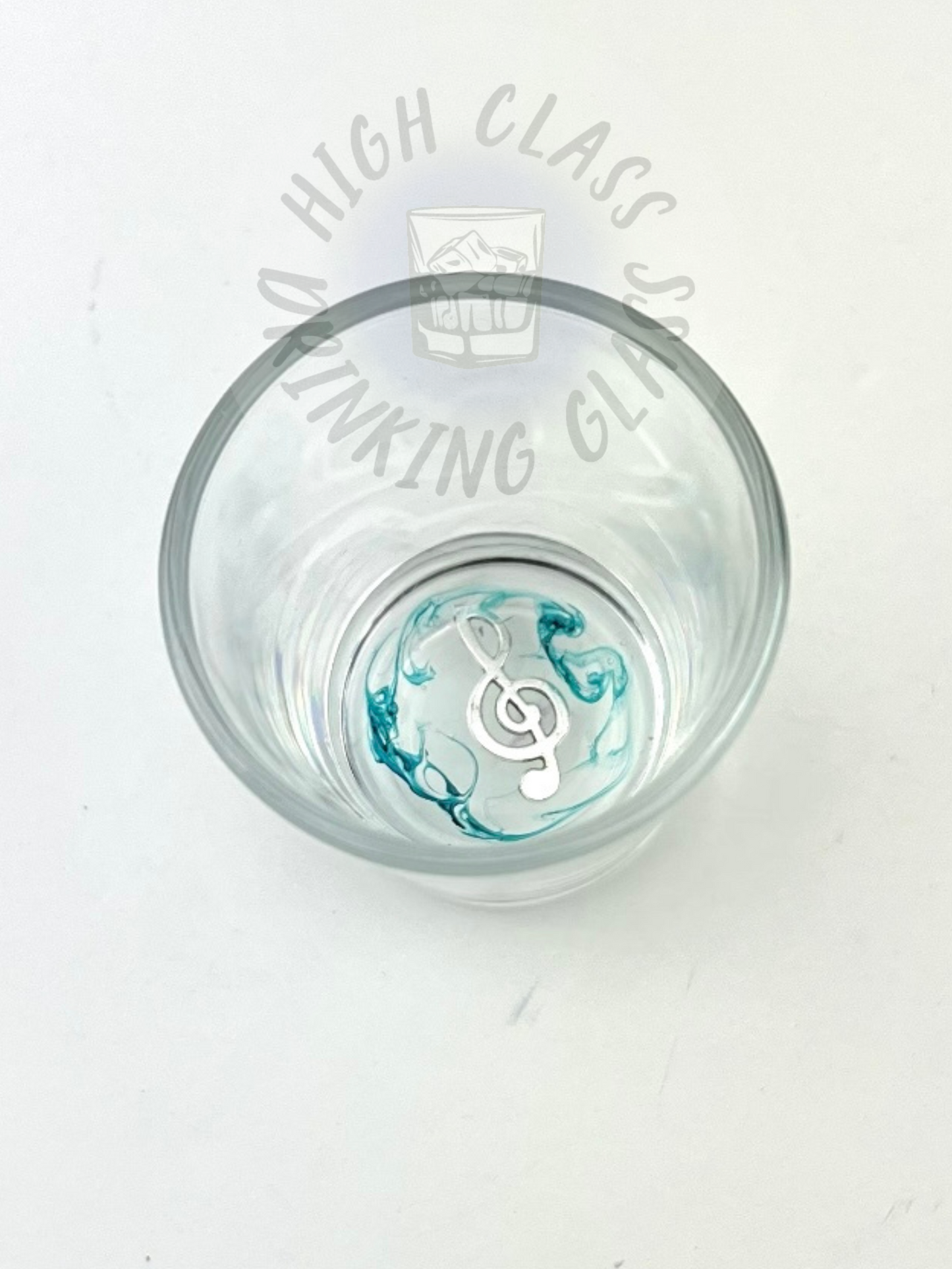 Aqua Swirl Music Shot Glass