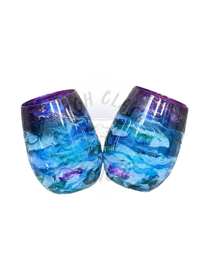 CUSTOM Glass Stemless Wine Glasses