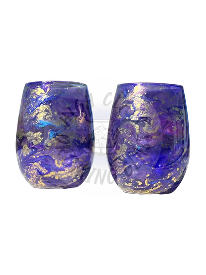 CUSTOM Glass Stemless Wine Glasses