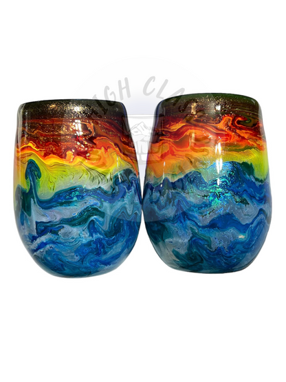 CUSTOM Glass Stemless Wine Glasses